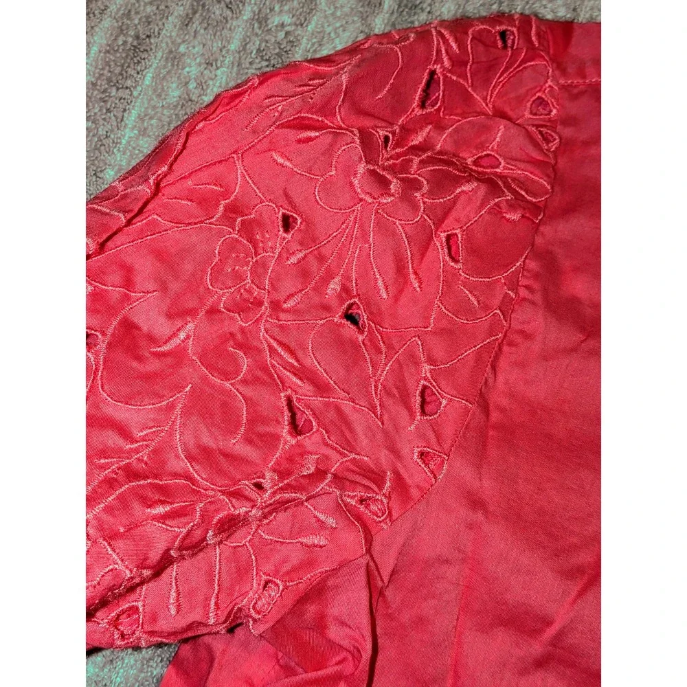 J Crew Pink Eyelet Sleeve Button Up‎ Shirt Top Womens XS NWT $90